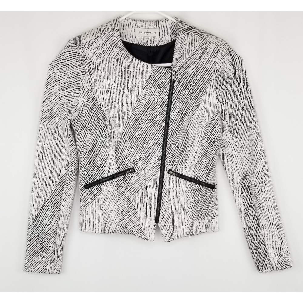 🌵Kate Rosy Anthro Black&White Zip Blazer Size Sm